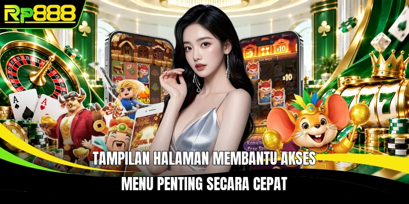 Tampilan halaman membantu akses menu penting secara cepat